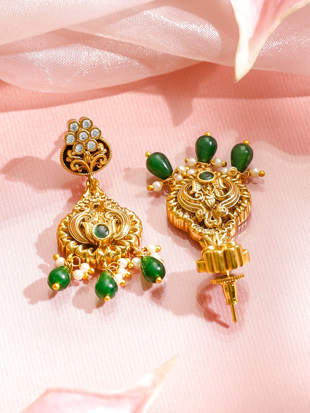 Celestial Green Golden Necklace Set