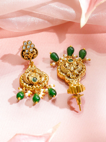 Celestial Green Golden Necklace Set