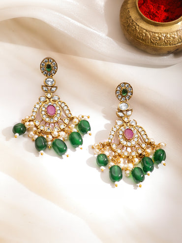 Artisanal Pearls Green Necklace Set