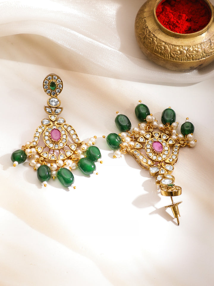 Artisanal Pearls Green Necklace Set