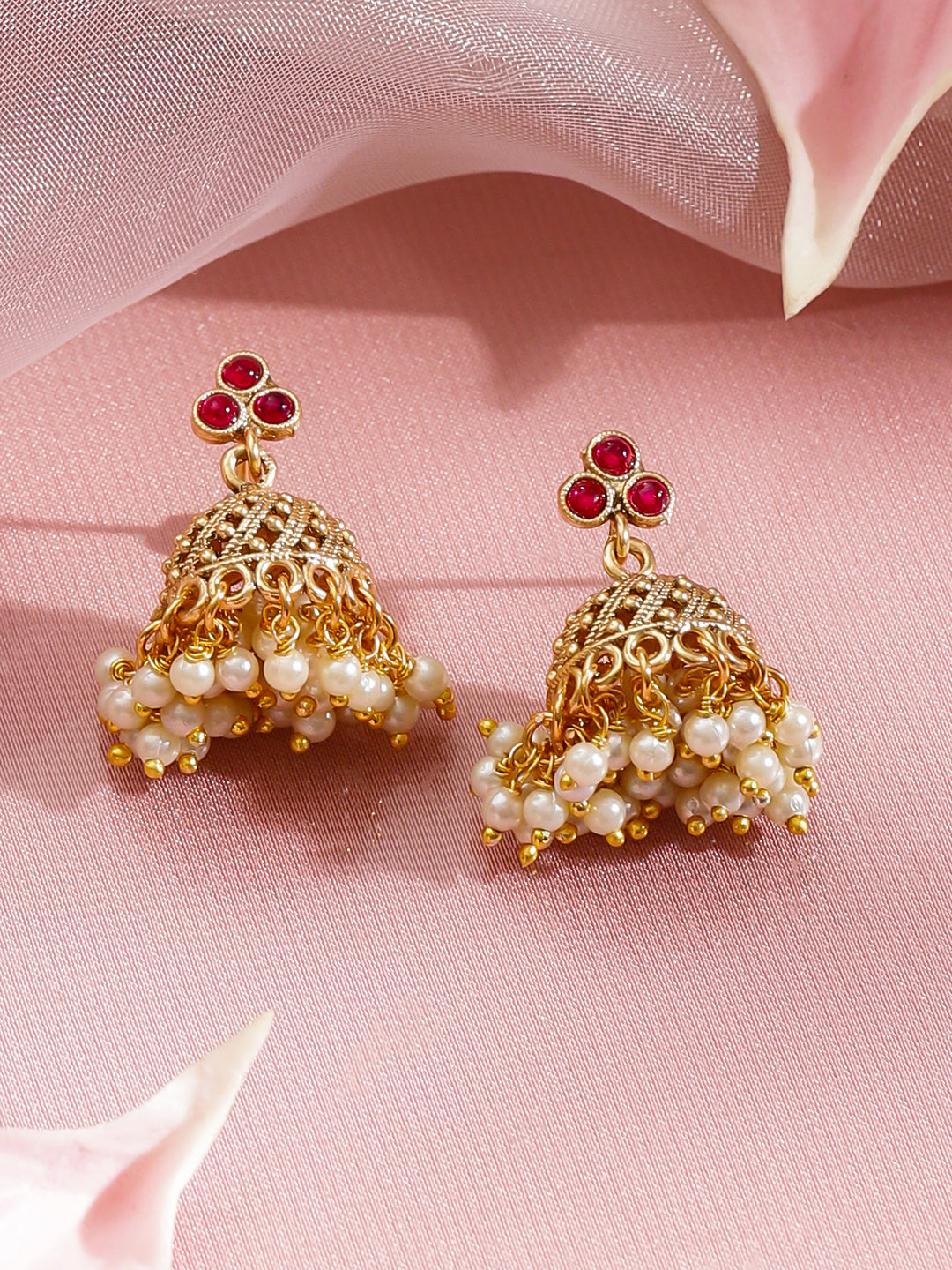 Festive Wear Pink Green Necklace Set