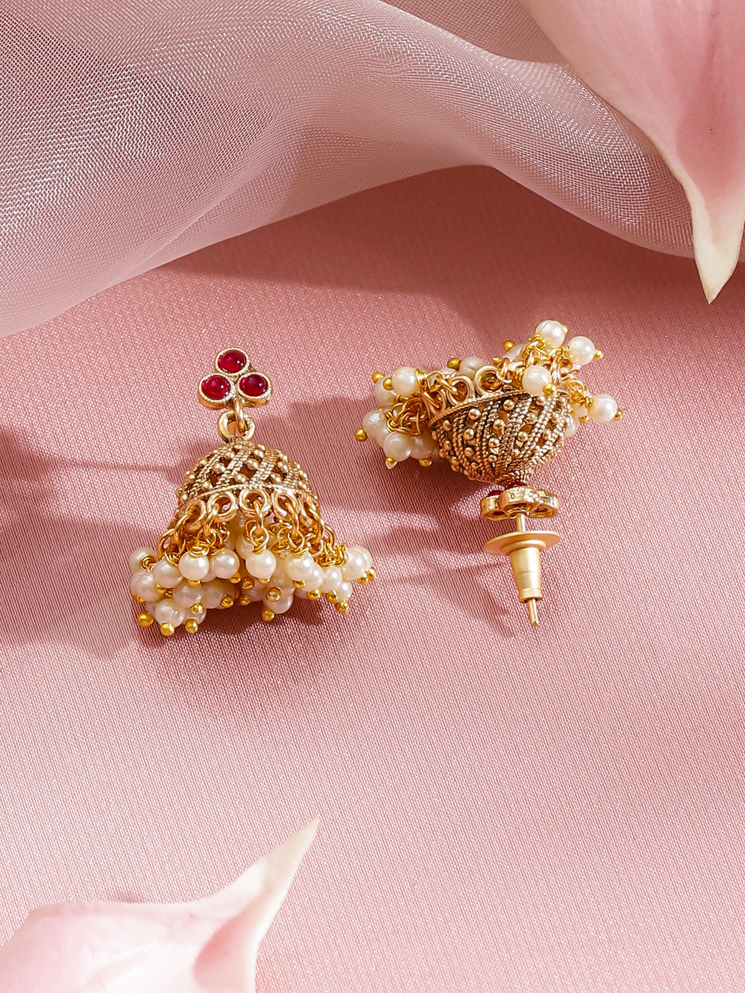 Festive Wear Pink Green Necklace Set