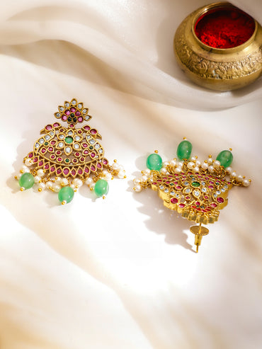 Blush & Emerald Golden Necklace Set