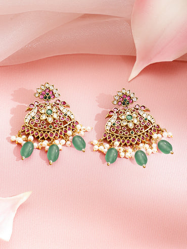 Garden Aura Pink & Green Necklace Set