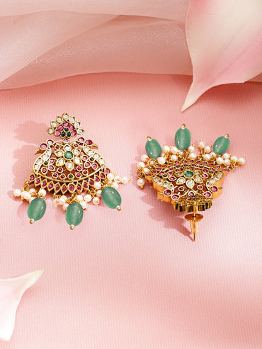 Garden Aura Pink & Green Necklace Set