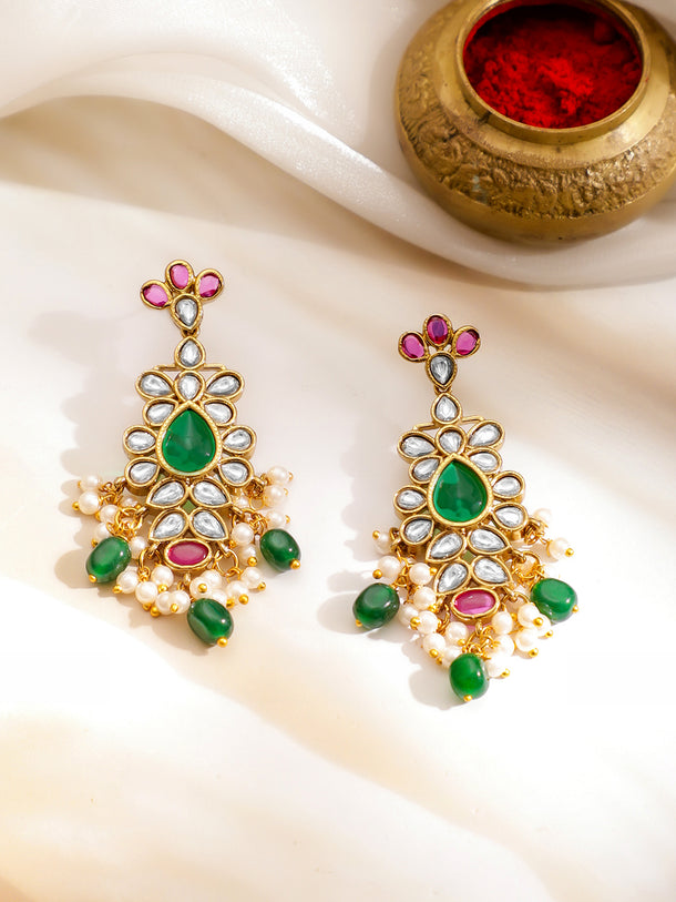 Pink & Green Royal Necklace Set