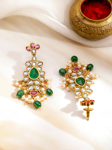 Pink & Green Royal Necklace Set