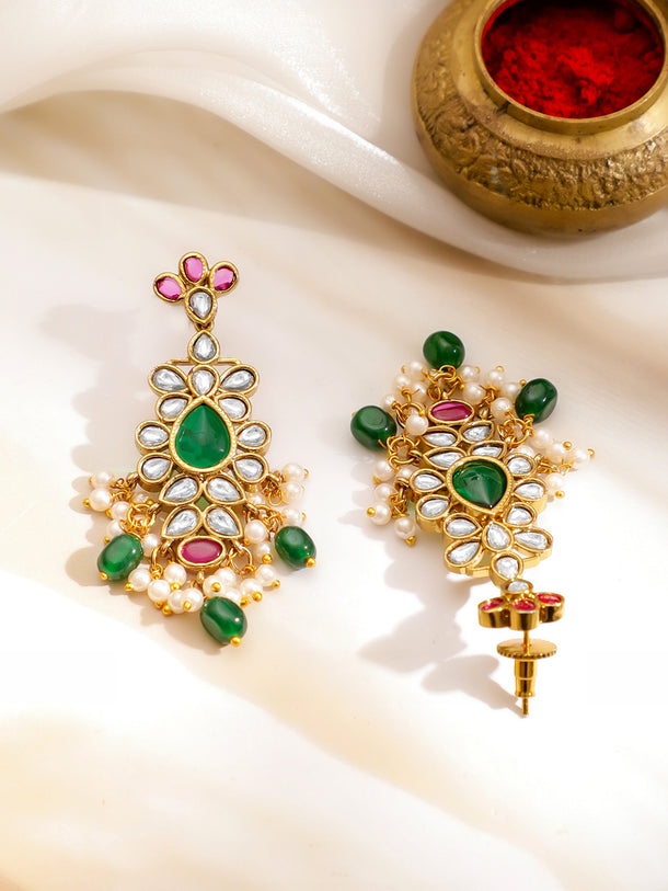 Pink & Green Royal Necklace Set