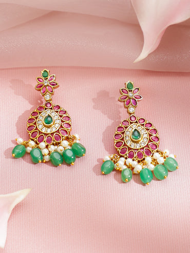 Rose-Emerald Shine Necklace Set