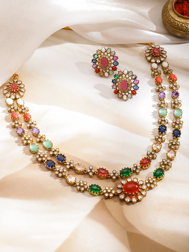 Radiant Bloom Multicolor Necklace Set
