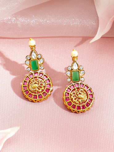 Emerald-Pink Lakshmi Divine Necklace Set