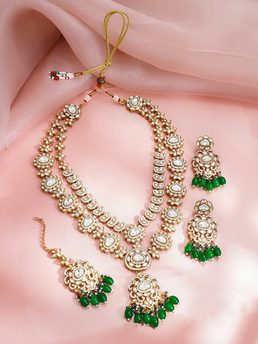 Bridal Kundan Zirconia Layered Necklace Set
