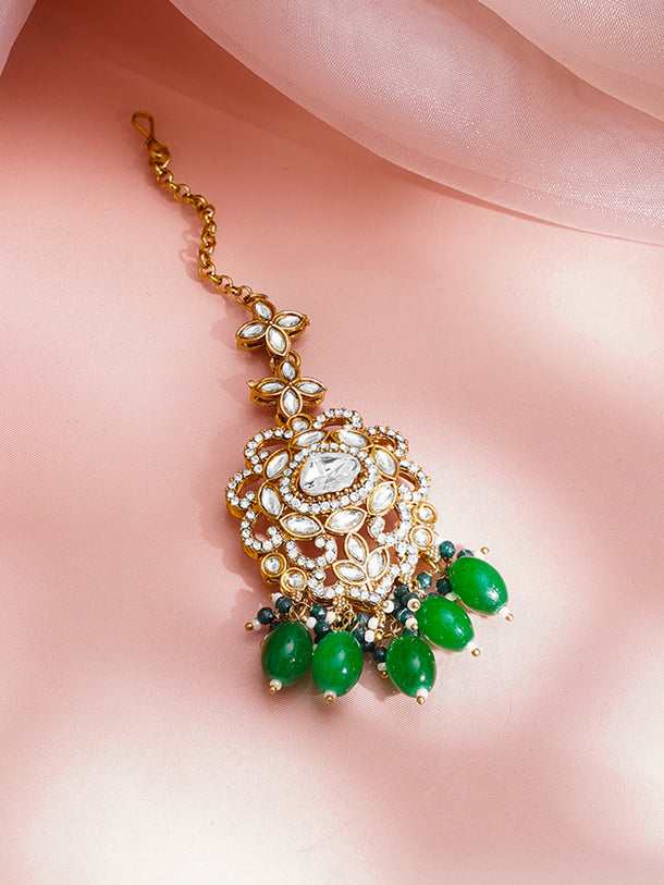 Bridal Kundan Zirconia Layered Necklace Set