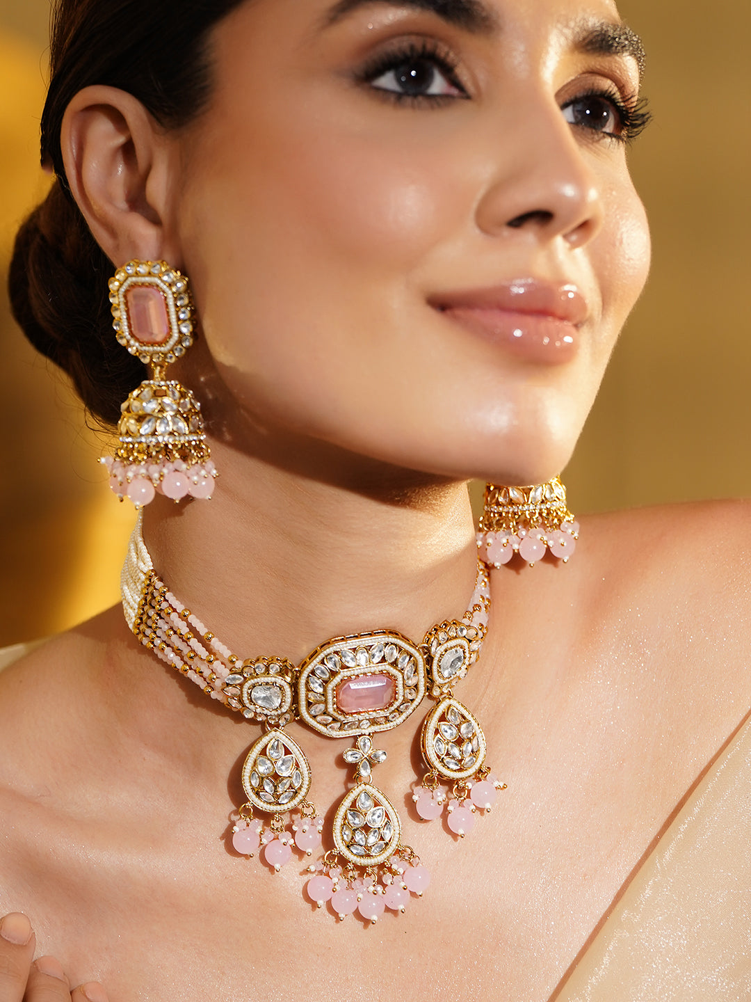 Contemporary Light Pink Choker Set