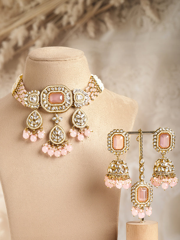 Contemporary Light Pink Choker Set