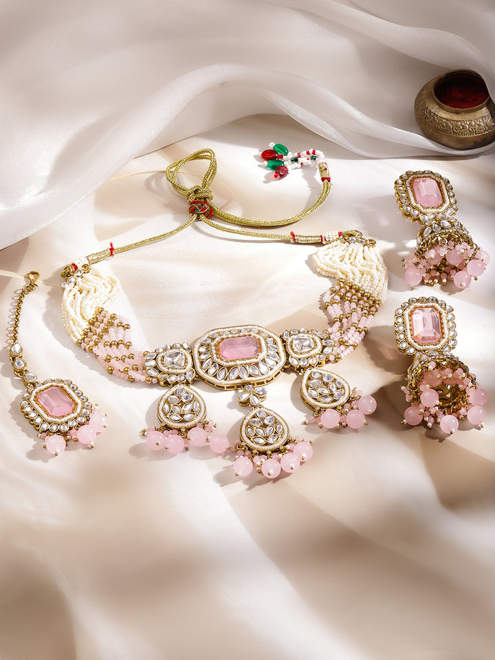 Contemporary Light Pink Choker Set