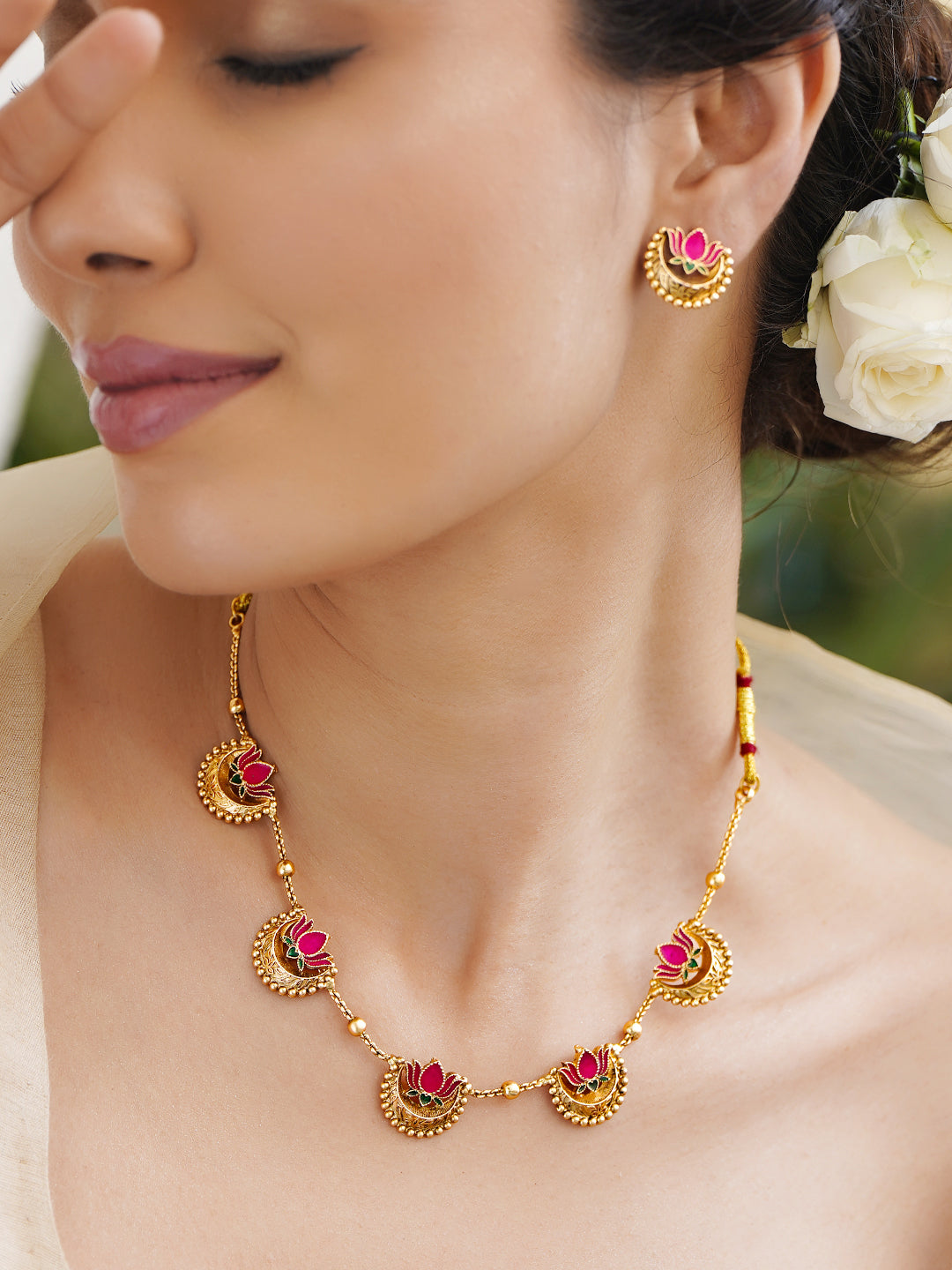 Rubans 22K Gold-Plated Beaded Jewellery Set