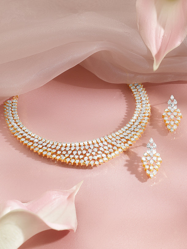 Celestial Sparkle CZ Cascade Necklace Set