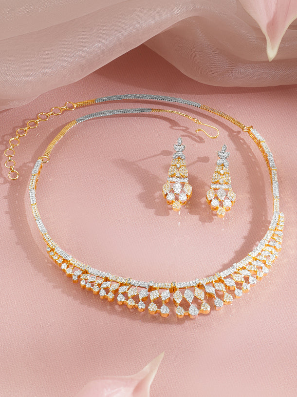Classic Sparkle Cluster Drop Choker Set