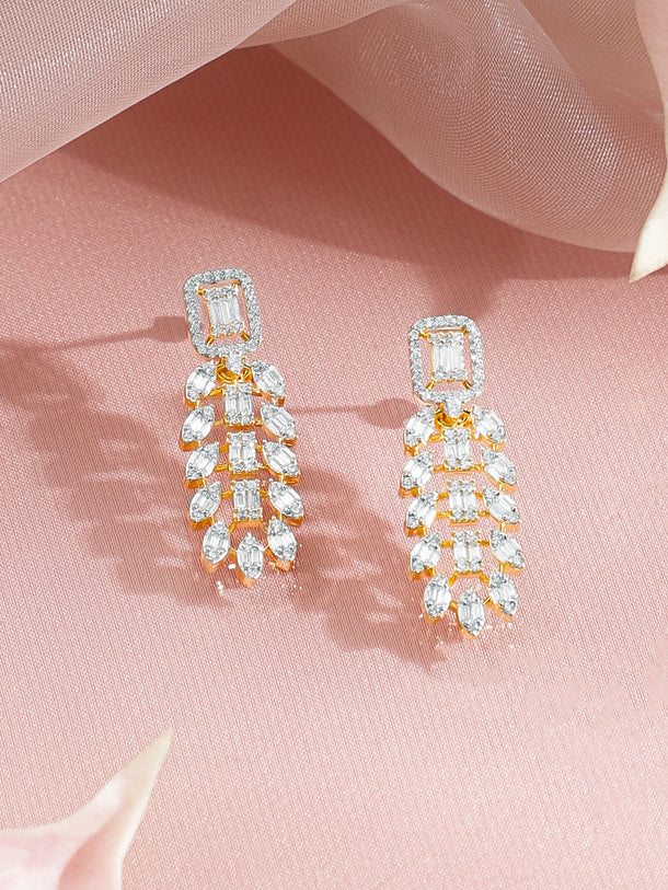 Gold Marquise Cluster Statement Necklace Set