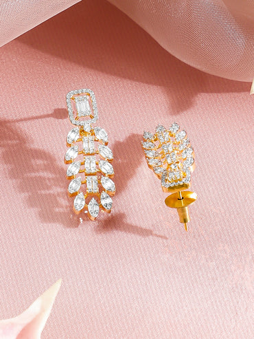 Gold Marquise Cluster Statement Necklace Set