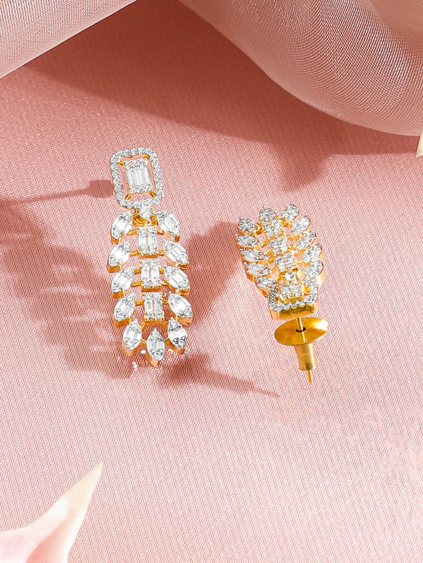 Gold Marquise Cluster Statement Necklace Set