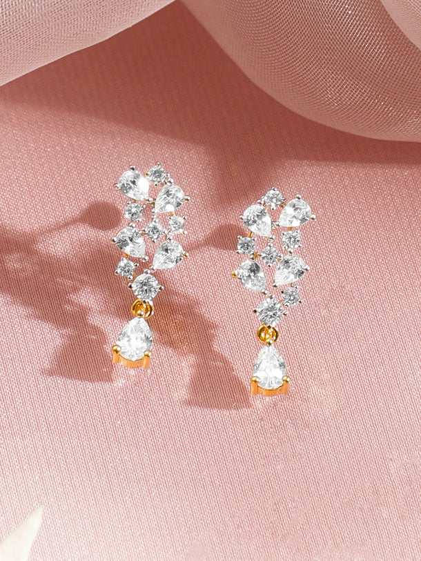 Diamond Drop Gold Statement Necklace Set