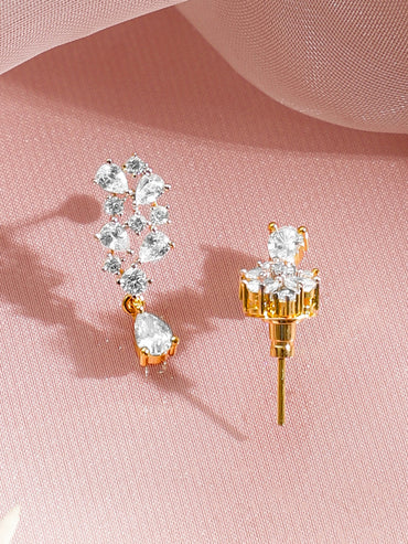 Diamond Drop Gold Statement Necklace Set