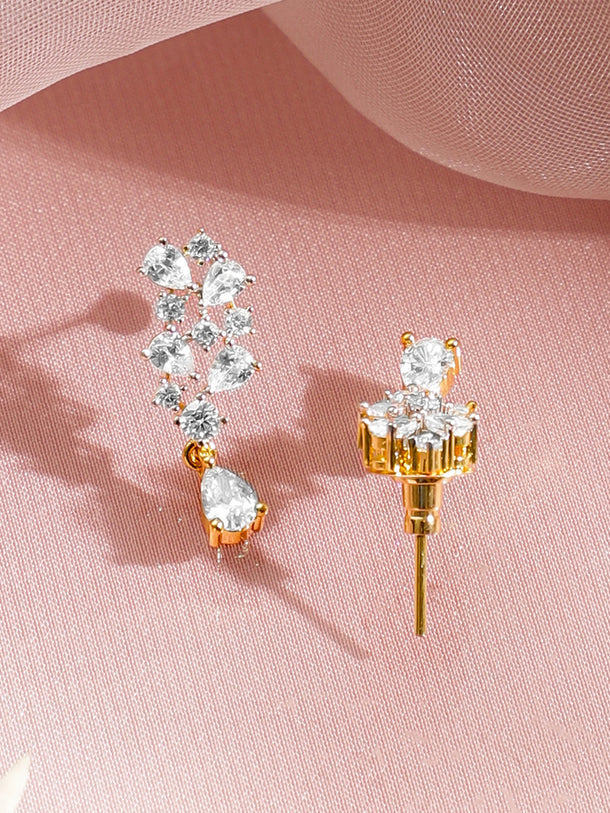 Diamond Drop Gold Statement Necklace Set