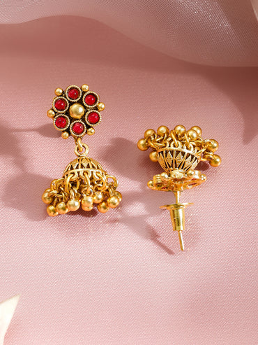 Shahi Bloom Green Pink Necklace Set