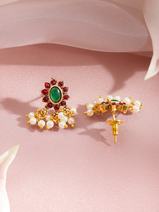 Golden Ritual Red Green Necklace Set