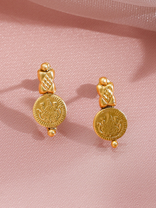 Layered Coin Motif Temple Choker Set