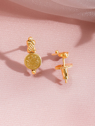 Layered Coin Motif Temple Choker Set