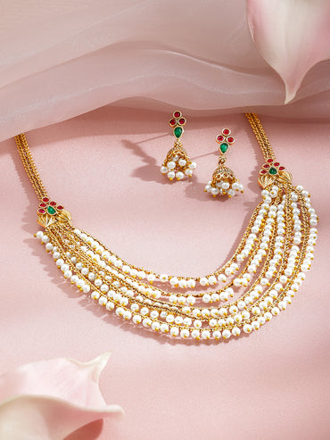 Pearl Bloom Traditional Necklace Set