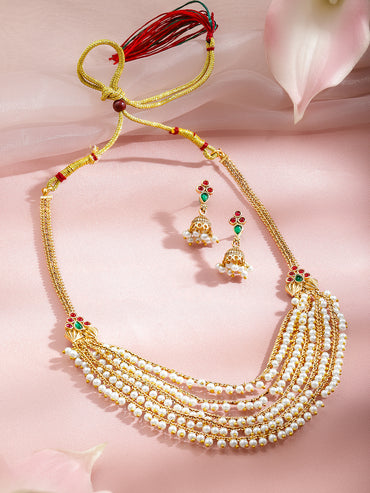 Pearl Bloom Traditional Necklace Set