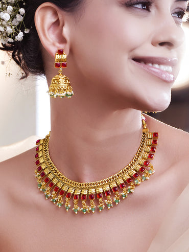 Twin Magic Green & Pink Necklace Set