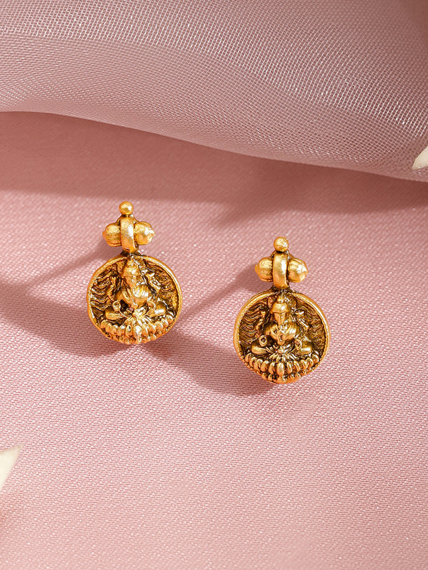 Laxmi Motif Gold Tone Necklace Set