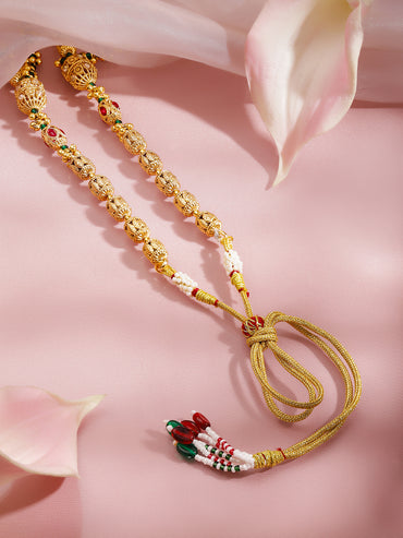 Ethnic Harmony Golden Necklace Set