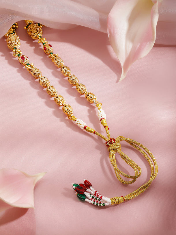 Ethnic Harmony Golden Necklace Set