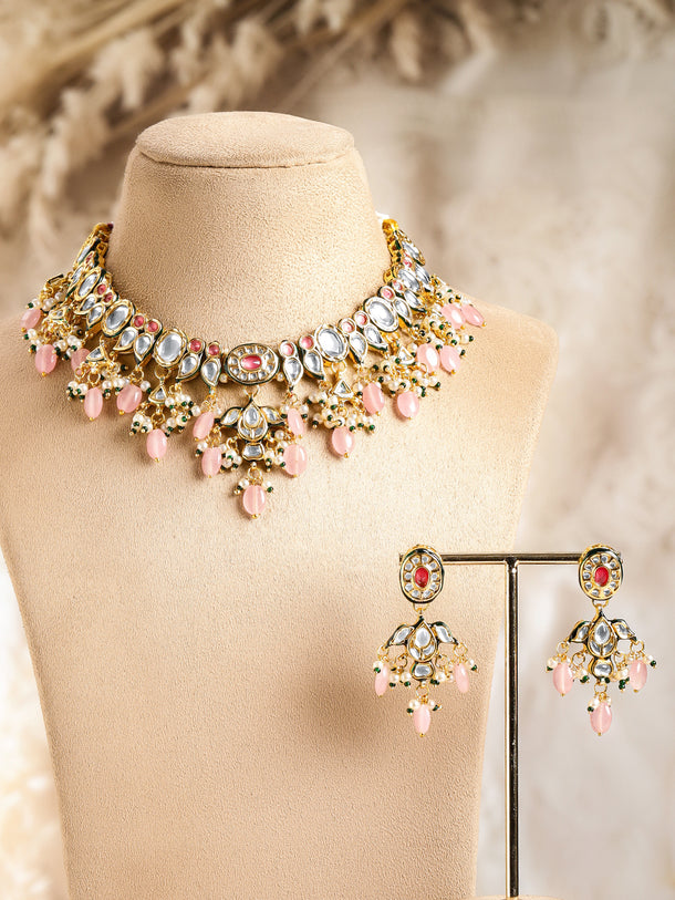 Luxury Handcrafted Pachi Kundan Necklace Set