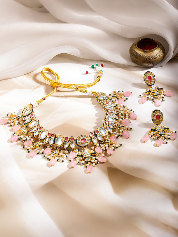 Luxury Handcrafted Pachi Kundan Necklace Set