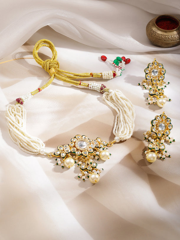 Festive Radiance Kundan Pearl Choker Set