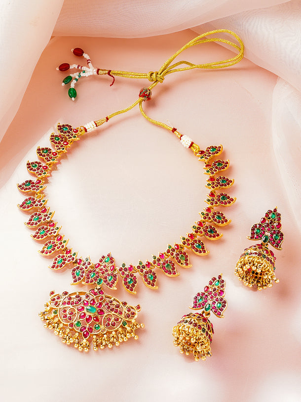 Classic Ruby Emerald Heritage Necklace Set