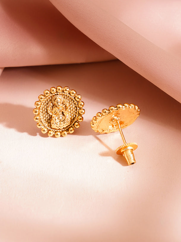 Gold Plated Brass Gold Temple Coin Necklace Set