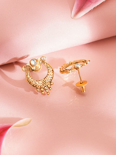 Gold Plated Brass Gold Zircon Crescent Necklace Set