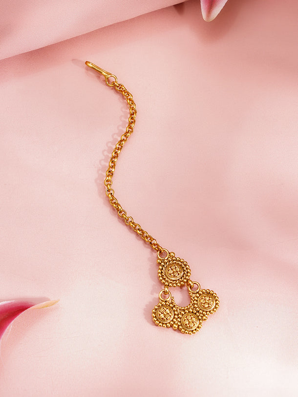 Gold Plated Brass Gold Floral Charm Necklace Set