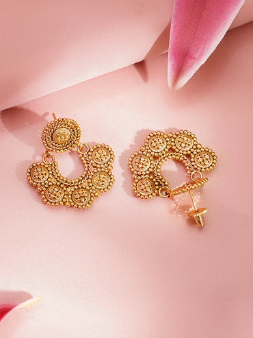 Gold Plated Brass Gold Floral Charm Necklace Set