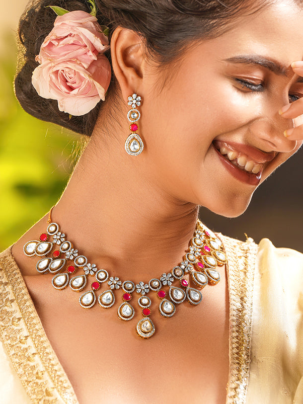 Kundan Ruby Statement Necklace Set