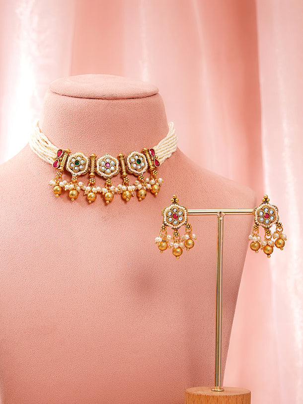 Kundan Pearl Festive Choker Set