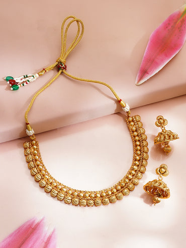 Gold Plated Traditional Necklace Set